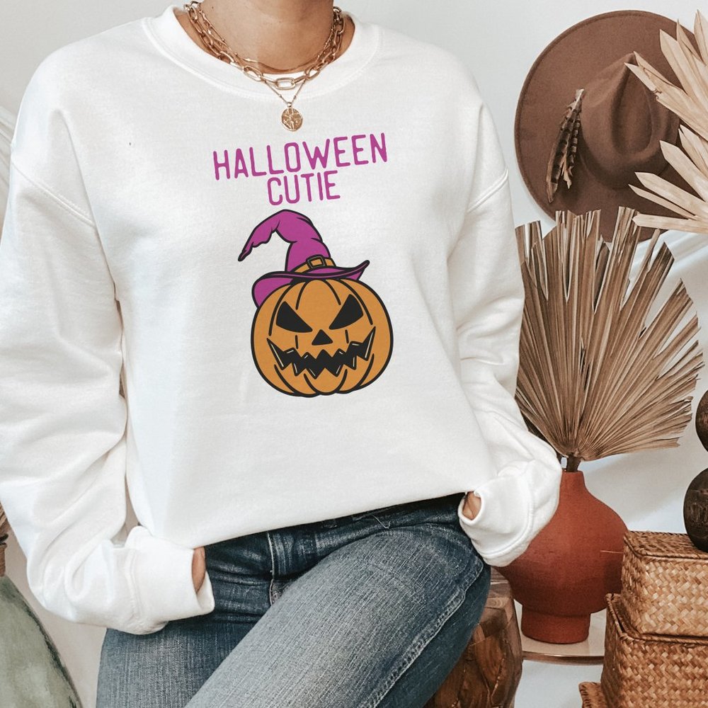 Pink Halloween Cutie Pumpkin Sweatshirt - Picture 1 of 5